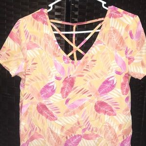 Yellow and pink blouse